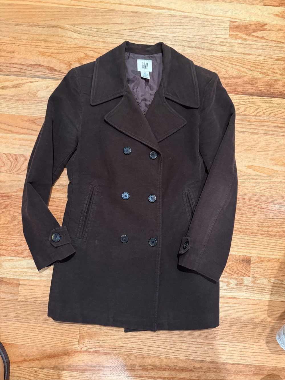 Gap Brown Brushed Cotton Double Breasted Trench Coat XS